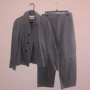 [COMME des CARÇONS] Set: Navyish Grey Cotton Twill Denim Oversized Jacket&Pants